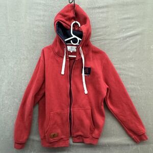 CEGODEN Hoodie Mens 2XL Red Full Zip Fleece Lined Hooded Sweatshirt Streetwear